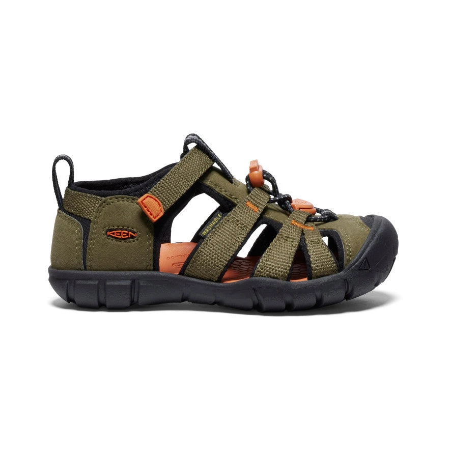 Keen Little Kids' Seacamp II CNX | Dark Olive/Gold Flame 3 Keen Little Kids' Seacamp II CNX | Dark Olive/Gold Flame