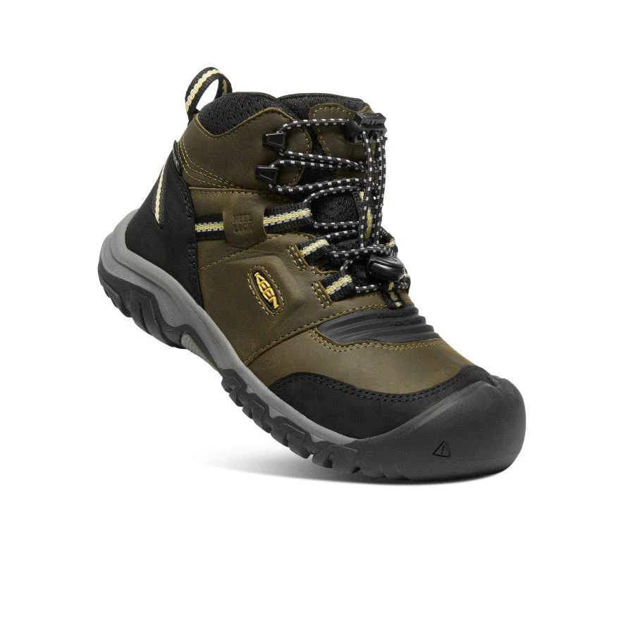 Keen Big Kids' Ridge Flex Waterproof Boot | Dark Olive/Dusky Citron 5 Keen Big Kids' Ridge Flex Waterproof Boot | Dark Olive/Dusky Citron - Image 3