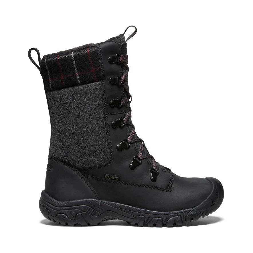 Keen Women's Greta Tall Waterproof Boot | Black/Black Plaid 3 Keen Women's Greta Tall Waterproof Boot | Black/Black Plaid